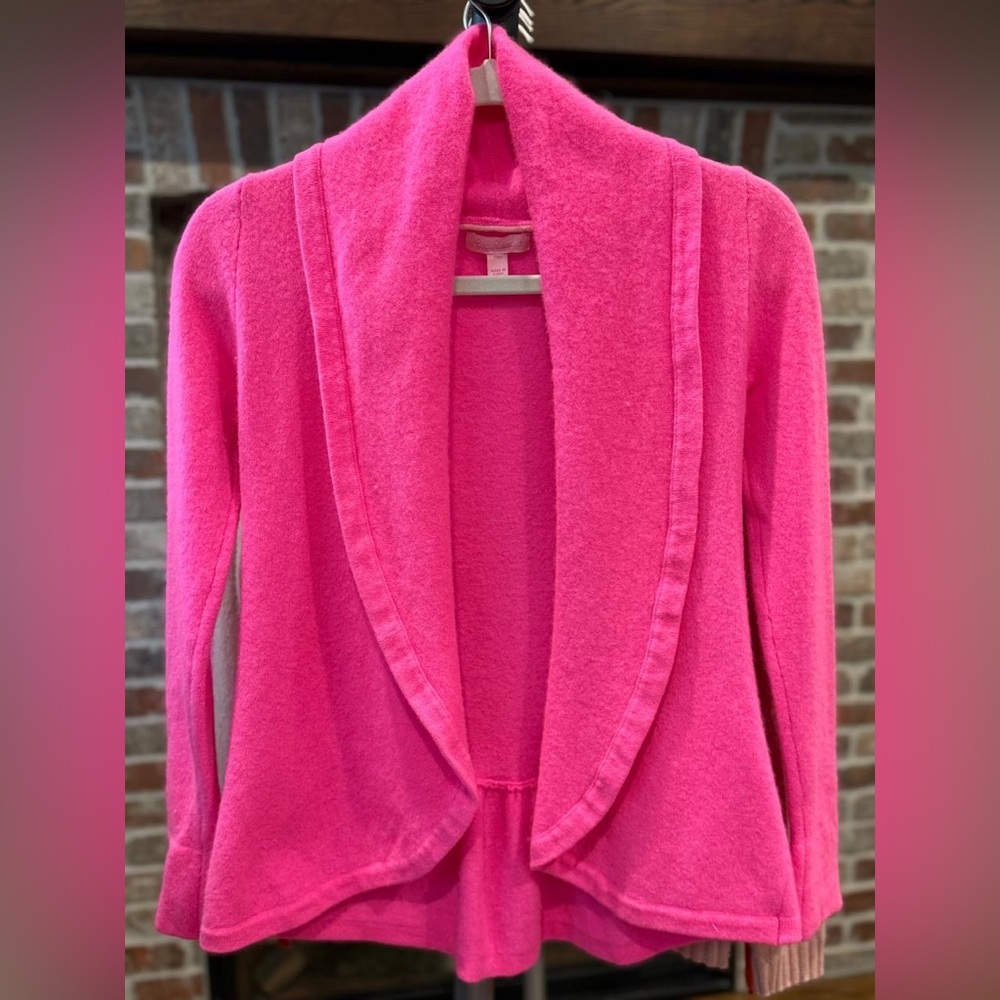 Lilly Vibrant Pink Open Front Cardigan